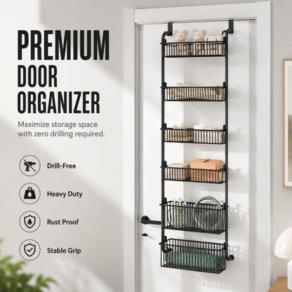 ⏳🔥LIMITED-TIME 50% OFF! ⏰Over the Door Hanging Storage Basket Organizer