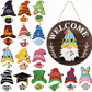 🎄LIMITED-TIME 50% OFF! 🏡Interchangeable Wooden Gnome Welcome Sign Holiday Hanging Plaque for Christmas and Halloween Wall Decor