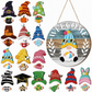 🎄LIMITED-TIME 50% OFF! 🏡Interchangeable Wooden Gnome Welcome Sign Holiday Hanging Plaque for Christmas and Halloween Wall Decor