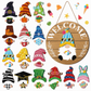 🎄LIMITED-TIME 50% OFF! 🏡Interchangeable Wooden Gnome Welcome Sign Holiday Hanging Plaque for Christmas and Halloween Wall Decor