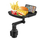 🚗 LIMITED-TIME 50% OFF! ⏰Car Cup Holder Tray: 360° Swivel, Extendable Surface, Phone Slot, Tool-Free Install