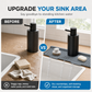 💧 LIMITED-TIME 50% OFF! ⏰Food Grade Silicone Faucet Splash Guard Mat – Cuttable & Thickened, Sloped Draining Pad | No More Splash or Wet Countertops