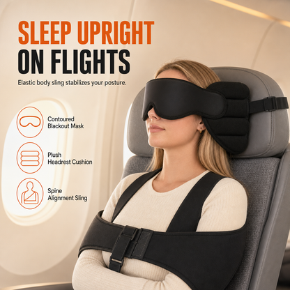 🎄LIMITED-TIME 50% OFF! ⏰Integrated Memory Foam Travel Pillow and 3D Blackout Sleep Eye Mask Set for Travel Neck Support