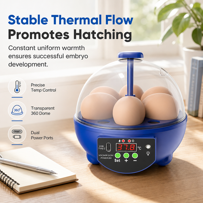 🥳2026 HOT SALE🥚50K+ SOLD! 🐣 USB Automatic Egg Incubator – auto egg turning, even heat circulation, quiet & clear view. Hatch chicks, ducks & quails at home! 🛡️✅