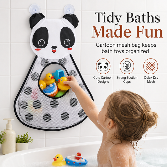 🎉BUY 1 GET 1 FREE🎁Cartoon Animal Bath Toy Organizer Mesh Storage Bag with Suction Cups for Kids Bathroom