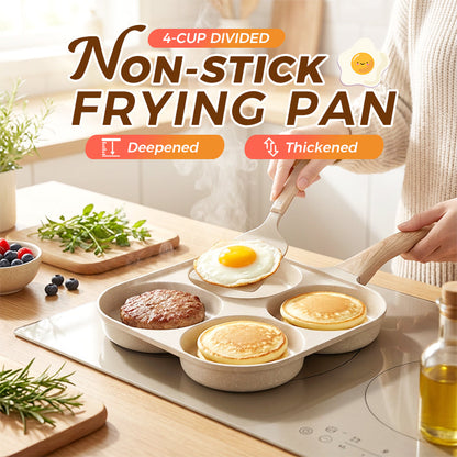 ⏳🔥LIMITED-TIME 50% OFF! ⏰4-Cup Divided Non-Stick Frying Pan For Breakfast