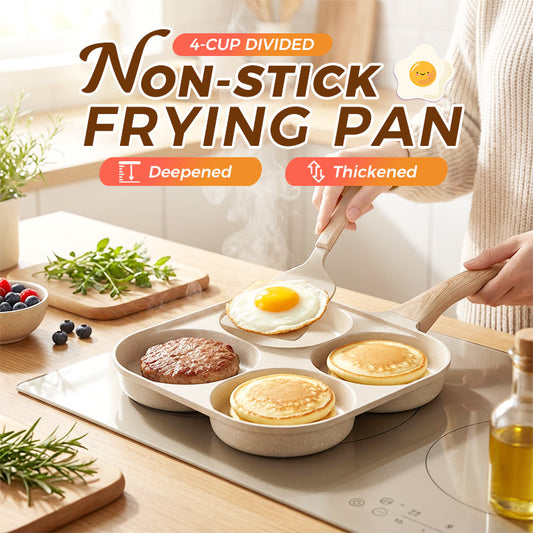 ⏳🔥LIMITED-TIME 50% OFF! ⏰4-Cup Divided Non-Stick Frying Pan For Breakfast