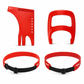 ⏳🔥LIMITED-TIME 50% OFF! ⏰Red 4-Piece Beard Shaping Tool and Hair Styling Comb Set with Neckline Hair Trimming