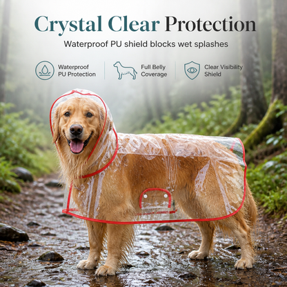 📢New Arrivals 50% OFF🐕 Transparent Waterproof Dog Raincoat – Keep Your Pup Dry & Visible on Rainy Walks 🌧️