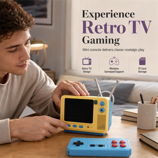🎄LIMITED-TIME 57% OFF! ⏰Classic Retro Mini Bookshelf TV Handheld Game Console GV300S New TF Card Version Nostalgic Wireless Game Player