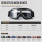 📢📢50% OFF !! ⏰Retro Motorcycle Goggles Vintage Windproof Riding Glasses for Cruiser Helmet and Off-Road Dirt Bike