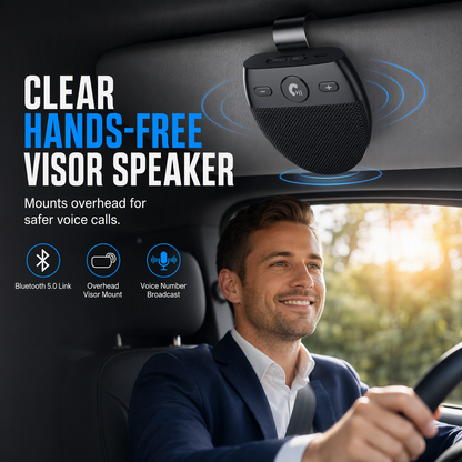 🚗52% OFF NOW! SP11 Car Sun Visor Bluetooth Hands Free Speakerphone, Vibration Auto Power On, A2DP Music Streaming, Caller ID Voice Prompt, Bluetooth 5.0 Visor Mount Speaker for Safe Driving Calls