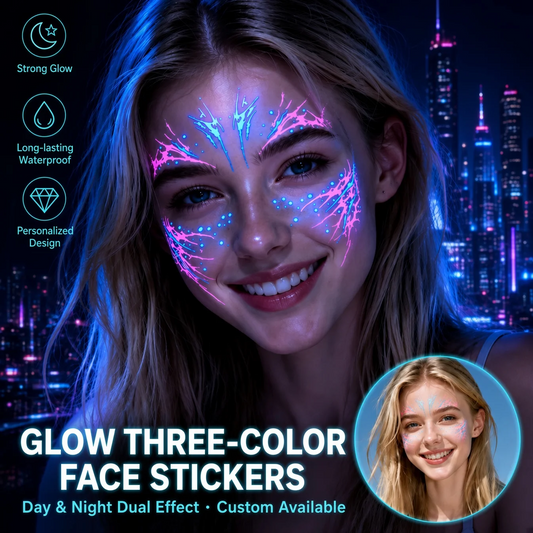 📢 BUY 1 GET 1 FREE✨ Halloween Luminous Face Tattoo Stickers – Glow In Dark, Waterproof, Easy Apply 🎃