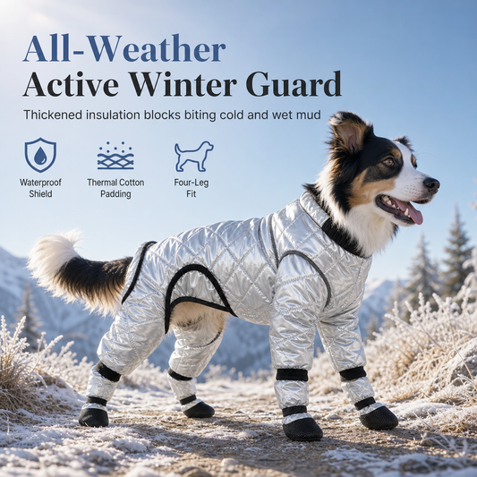 📢📢 55% OFF🐾Full Coverage Waterproof Dog Winter Jumpsuit Fleece Lined Thick Warm Four Legged Coat