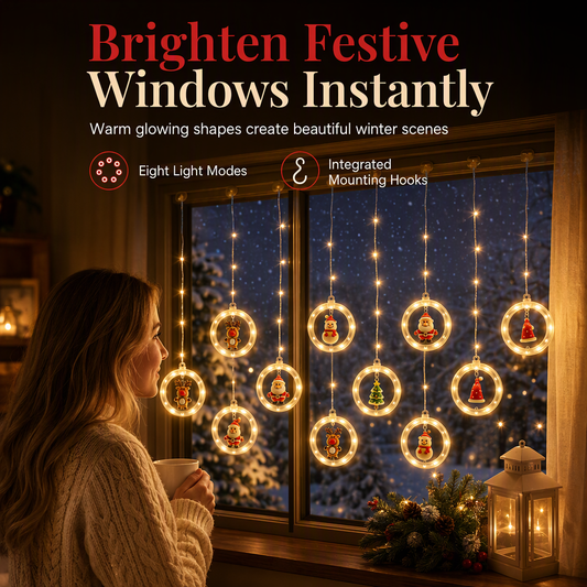 🎄LIMITED-TIME 50% OFF! ⏰Christmas Curtain Lights – Remote Control & 8 Lighting Modes for Cozy Holiday Windows ✨🎁