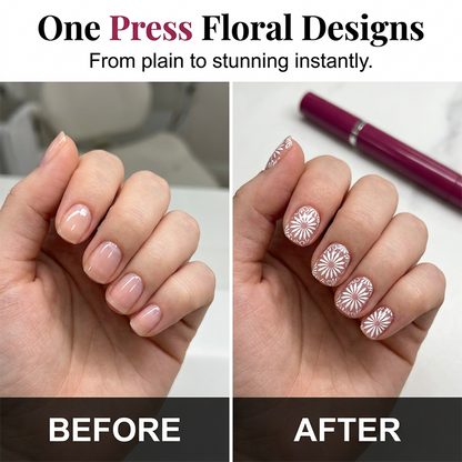 💅 50% Off Now ✨ Nail Art Stamping Tool Kit — 6 Floral Metal Stamp Heads 🌸