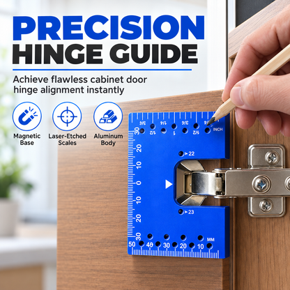 📢📢52% OFF !! ⏰Aluminum Alloy Magnetic Hinge Installation Template and Quick Positioning Fixing Plate Tool