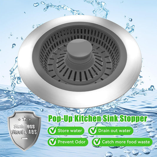 📢📢 50% OFF💧3-in-1 Pop-Up Kitchen Sink Drain Strainer