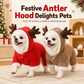 🎄LIMITED-TIME 50% OFF! ⏰Warm Thickened Flannel Pet Jumpsuit Four Legged Christmas Reindeer Dog Clothes with Button Closure for Small Dogs and Cats